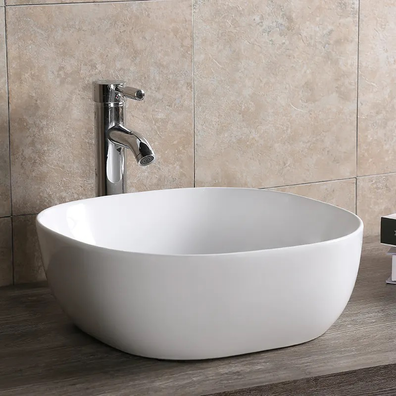 Раковина накладная Ceruttispa CR0077 квадратная, белая, 41х41х14,5 см