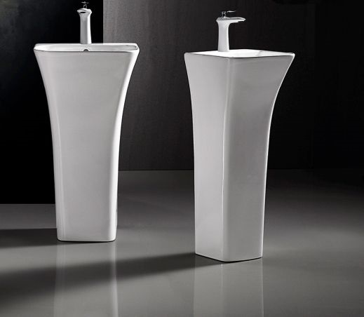 Раковина напольная Ceruttispa Luca белая, литая с пьедесталом 45х43.5х83.5 см