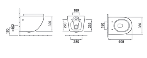 Унитаз подвесной Cerutti SPA SELLA Aria MB матовый черный безободковый