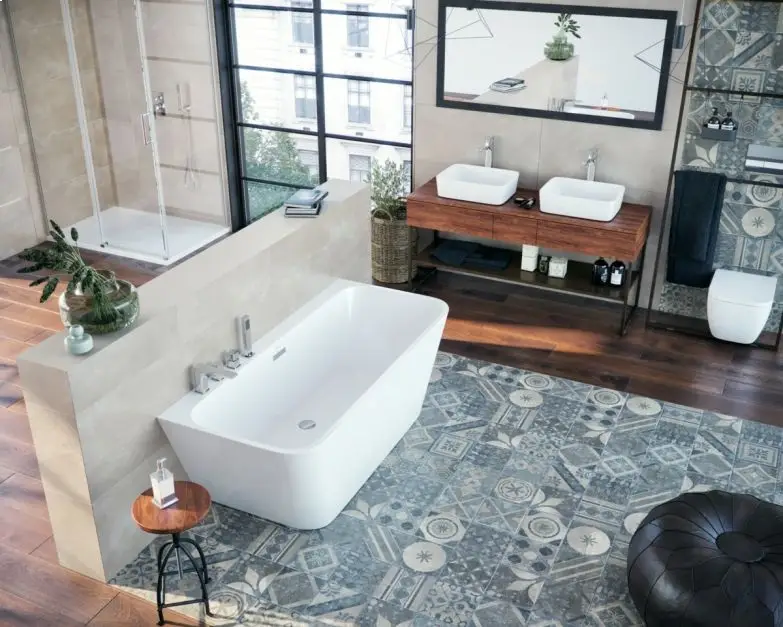 Отдельностоящая акриловая ванна Cerutti Spa ЛУГАНО LUGANO 9344 без гидромассажа