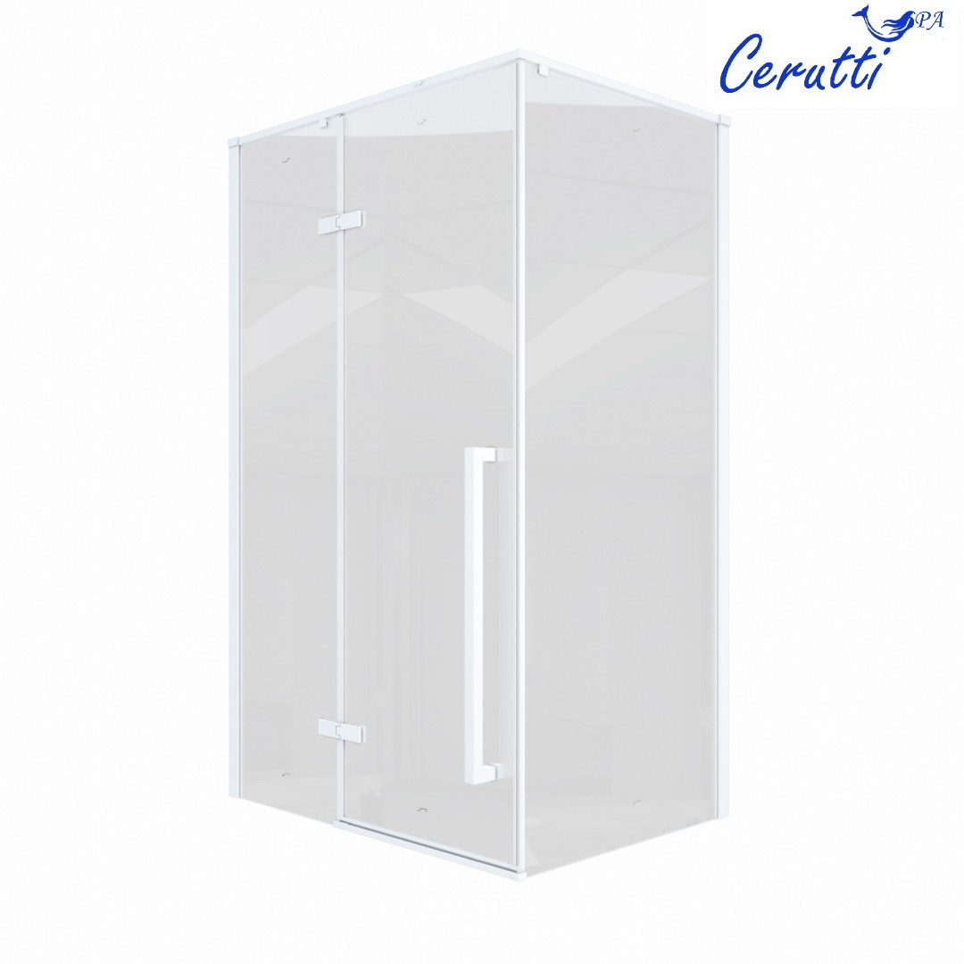 Душевое ограждение Cerutti SPA C1AW, 120х90 см, без поддона, стекло 8 мм, белый профиль
