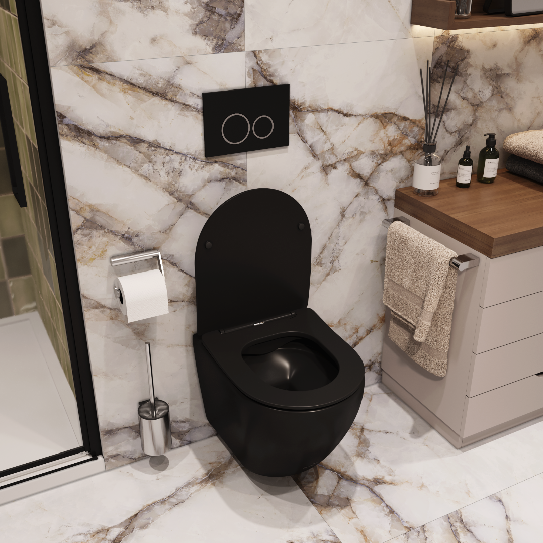 Унитаз подвесной Cerutti SPA TICINO Aria MB CT8918 черный матовый безободковый