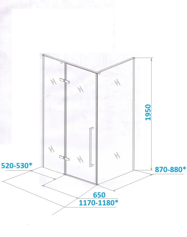Душевое ограждение Cerutti SPA C1AW, 120х90 см, без поддона, стекло 8 мм, белый профиль