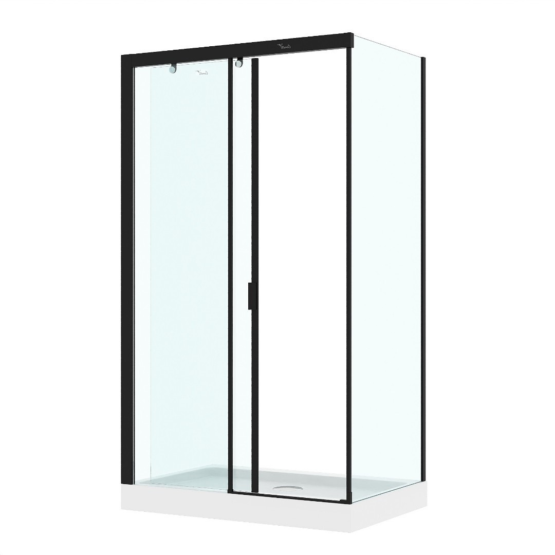 Душевое ограждение Cerutti SPA MARBELLA 120B L, 120х80 см, без поддона, в левый угол, черный профиль