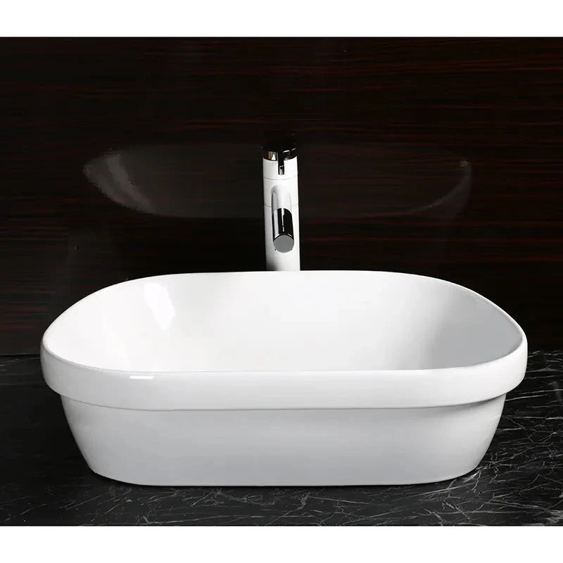 Раковина накладная Ceruttispa CR0023 трапеция, белая, 57х39х15 см