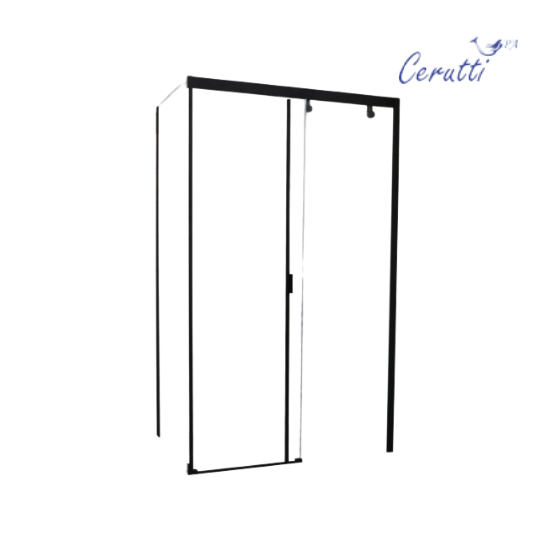 Душевое ограждение Cerutti SPA MARBELLA 120B R, 80х120 см, без поддона, в правый угол, черный профиль