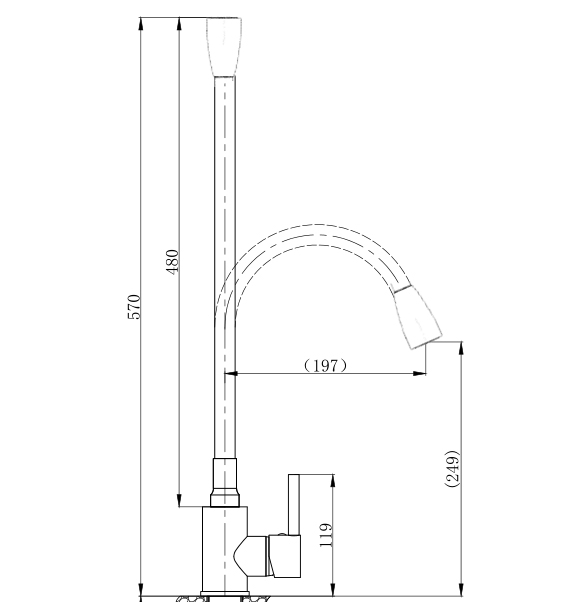 Смеситель для кухни BOCH MANN MIA GR с гибким изливом