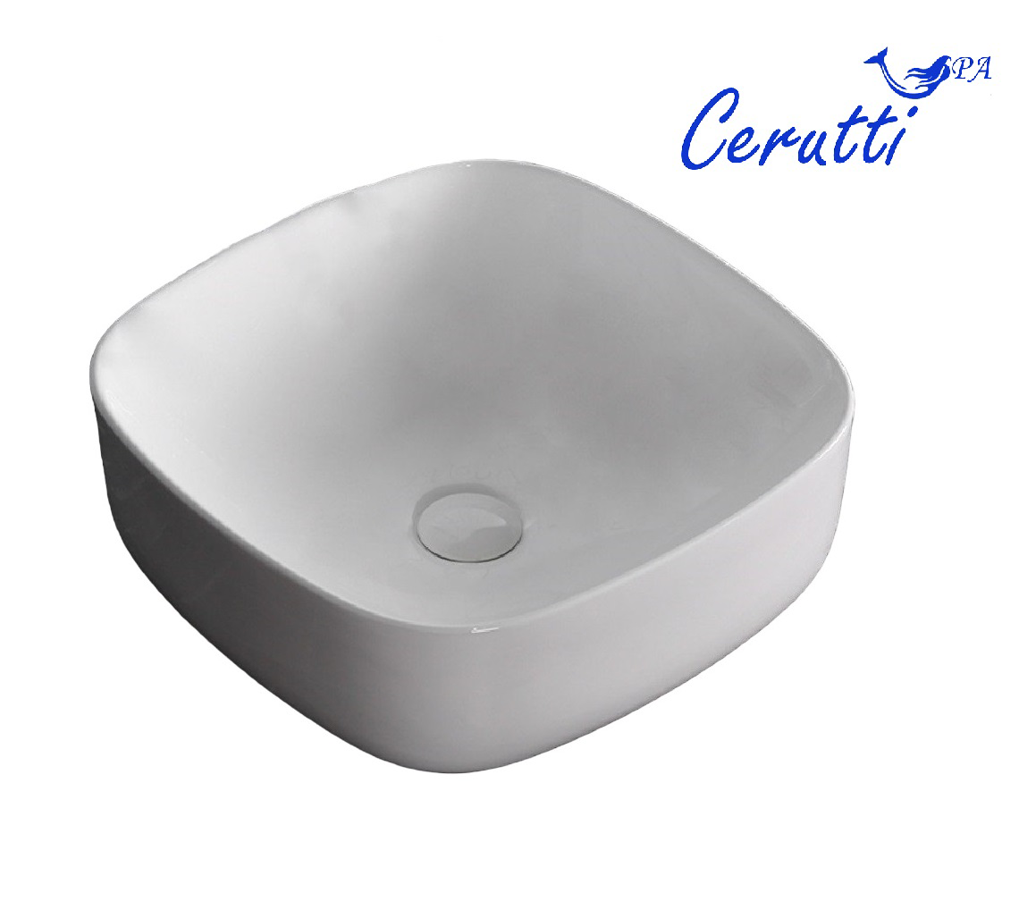 Раковина накладная Ceruttispa CR0010 квадратная, белая, 42х42х15.5 см