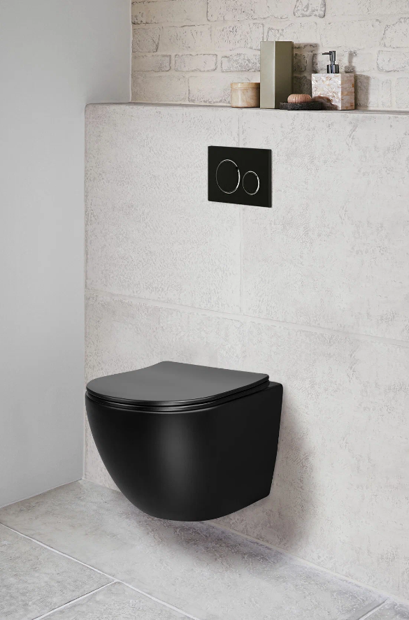 Унитаз подвесной Cerutti SPA SELLA Aria MB матовый черный безободковый