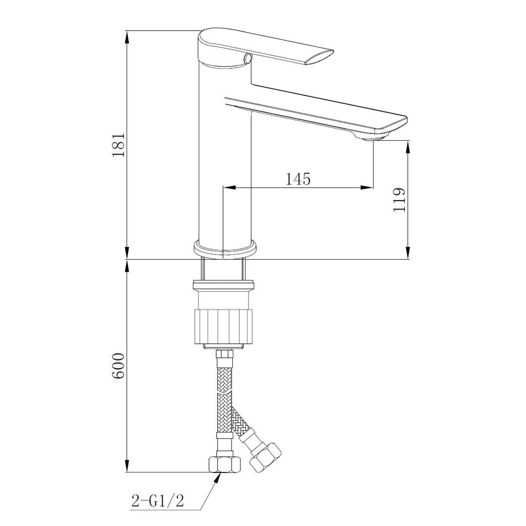 Смеситель для раковины BOCH MANN MIMI B BM10905 ЧЕРНОГО цвета