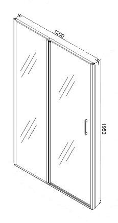 Дверь в нишу CeruttiSPA Gloria D120, раздвижная, 120х195 см, прозрачное стекло