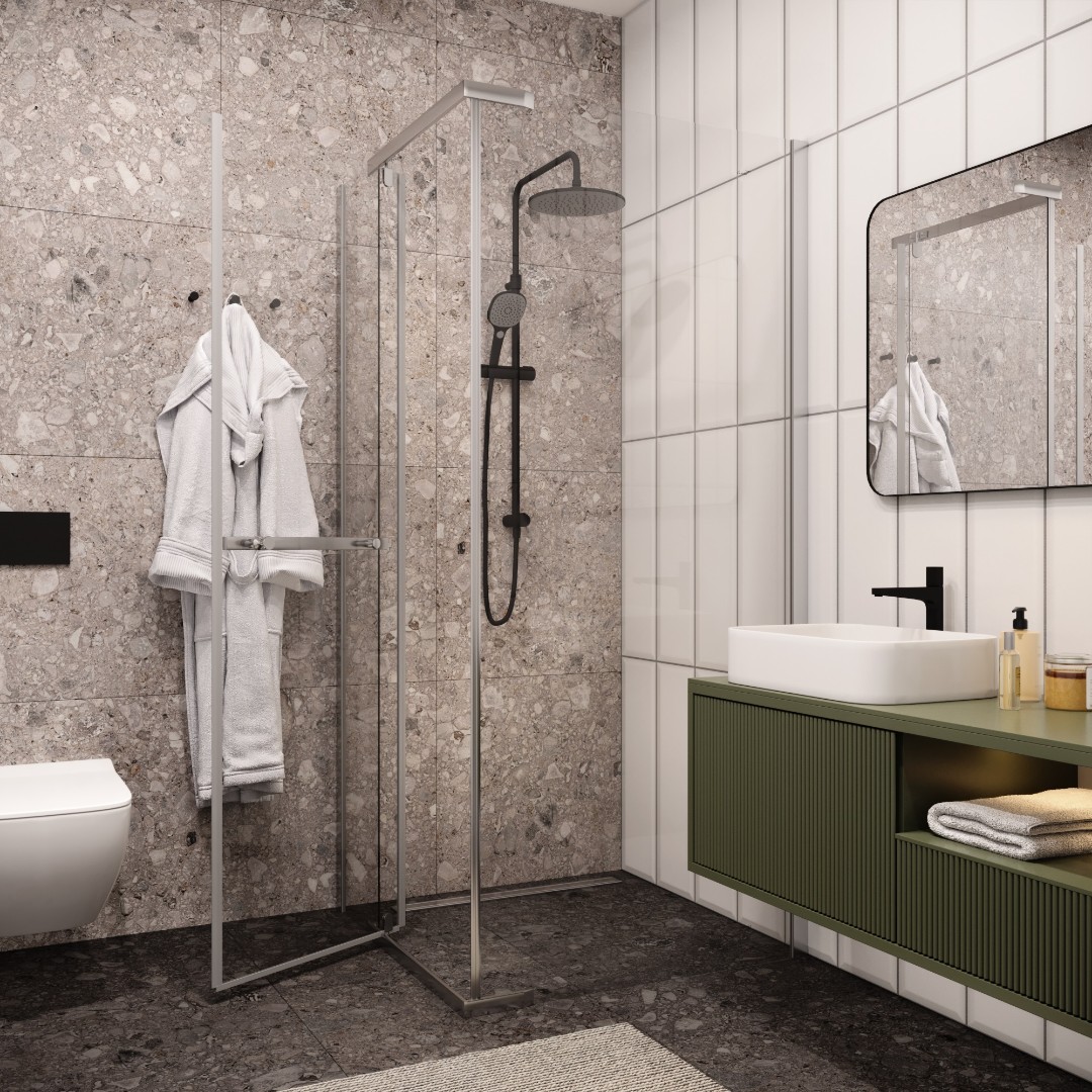 Душевое ограждение Cerutti SPA Mimi ZQ91T 90х90 см, без поддона