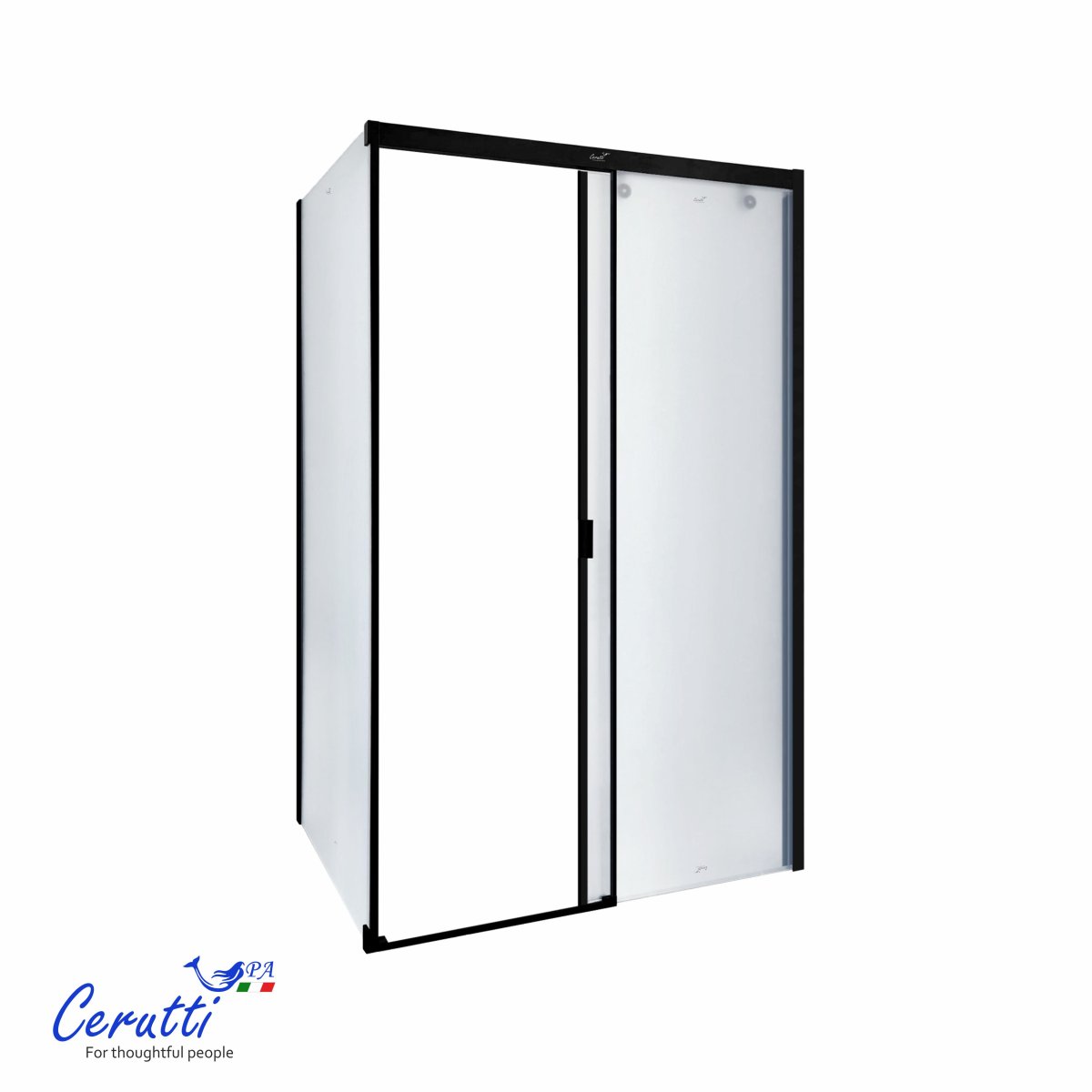 Душевое ограждение Cerutti SPA MARBELLA 120BF R, 80х120 см, в правый угол, матовое стекло, черный профиль, без поддона