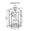 Душевая кабина Ceruttispa Chika 901B тропический душ, угловая, без крыши