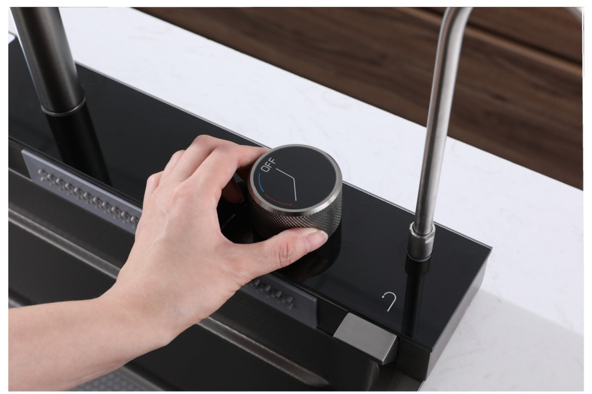 Многофункциональная кухонная мойка CeruttiSpa GLORIA II nano black (серая) из нержавеющей стали (750х460х230)