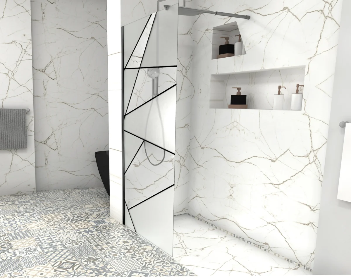 Душевое ограждение Ceruttispa PICK T90B (90x190), стекло 8 мм, матовое с прозрачным