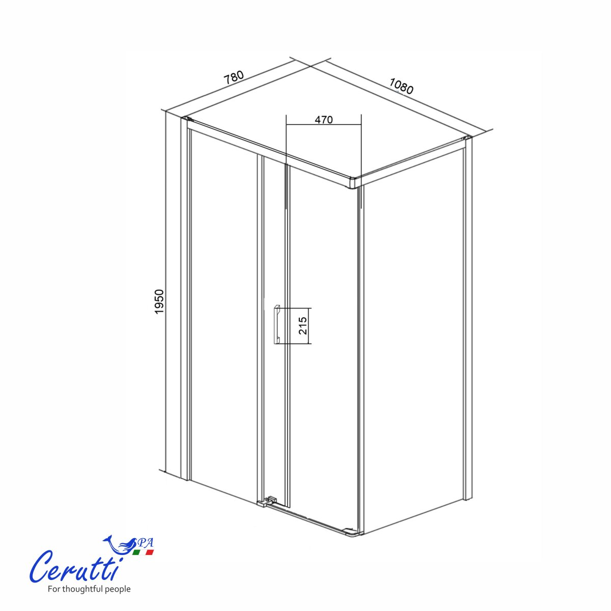 Душевое ограждение Cerutti SPA VITO110, 80х110 см, без поддона, 12023