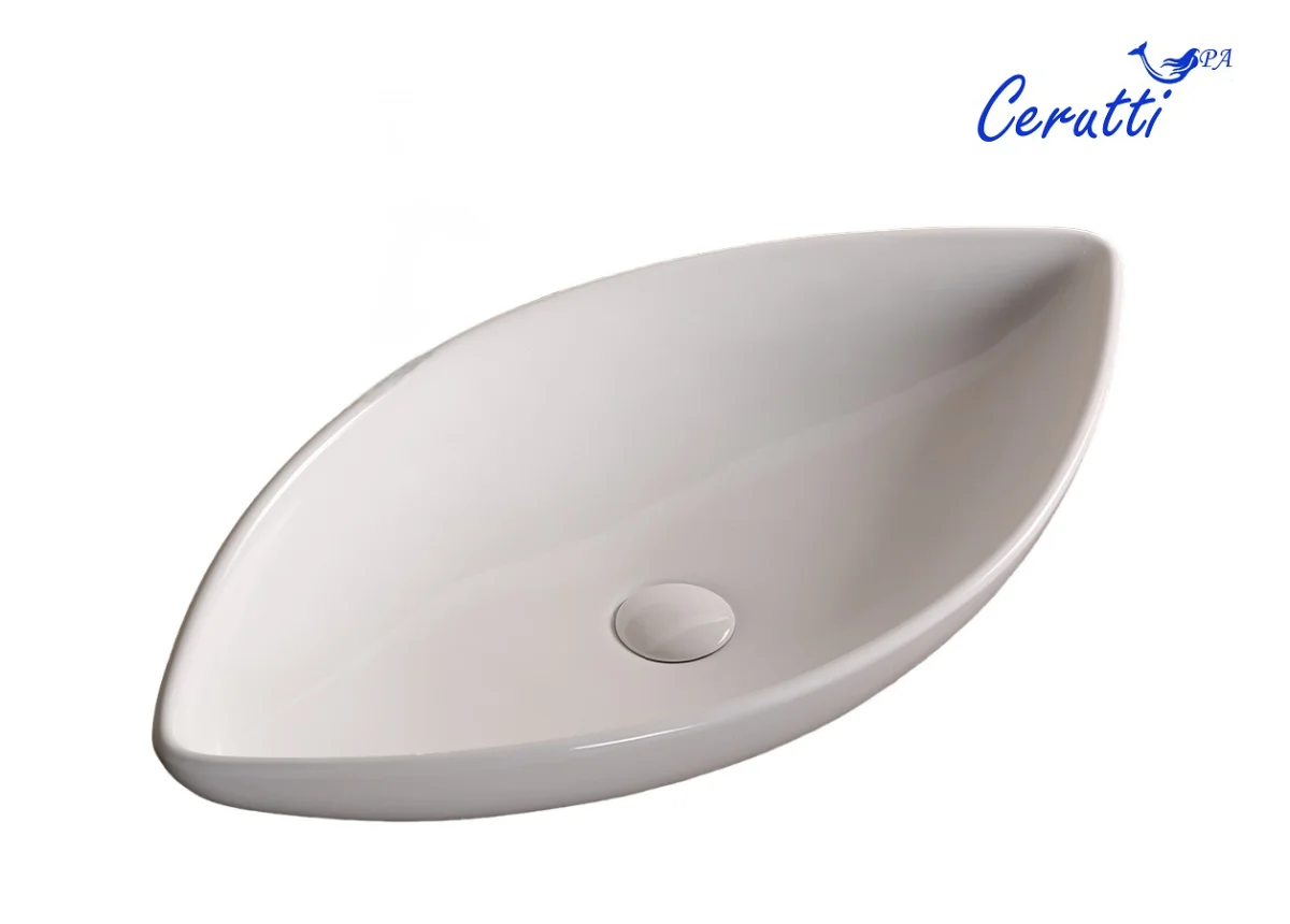 Раковина накладная Ceruttispa CR7093A в форме лодочки, белая, 70х37,5х14 см
