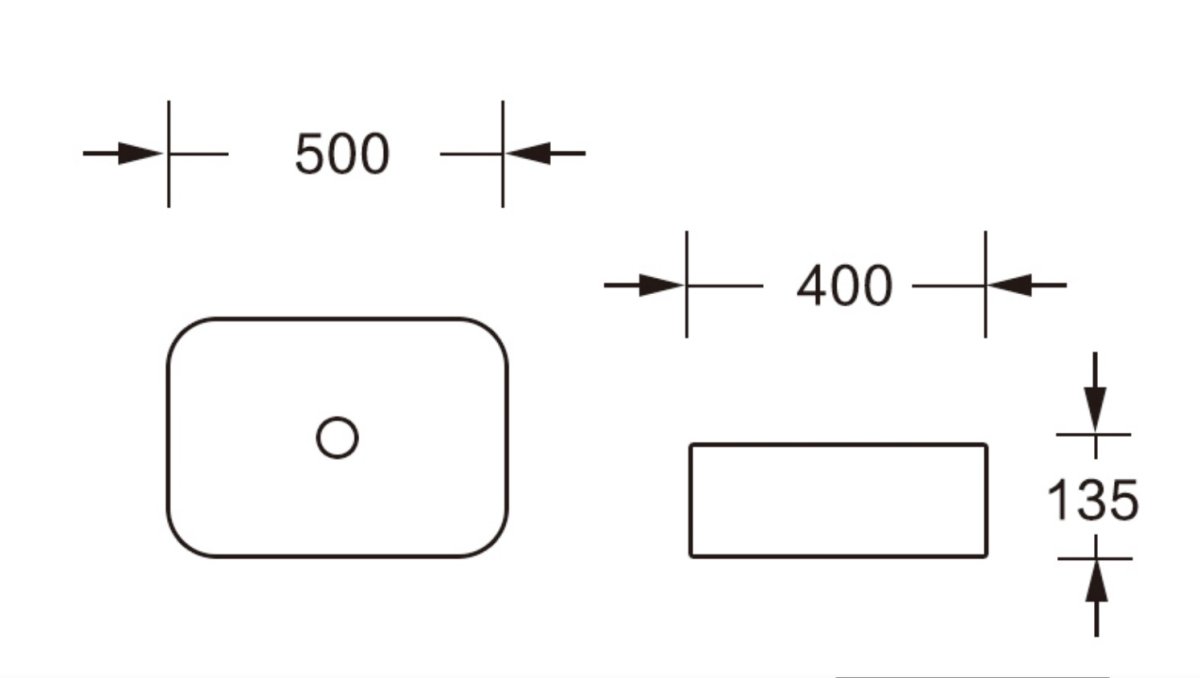 Раковина накладная Ceruttispa CR0084 прямоугольная, белая, 50х40х13,5 см