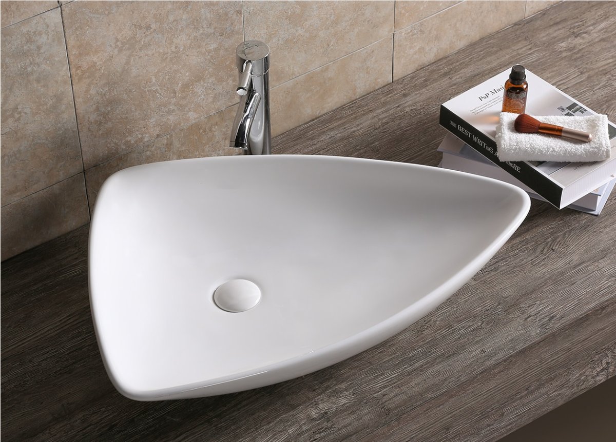 Раковина накладная Ceruttispa CR7014 асимметричная, белая, 69х47х13 см