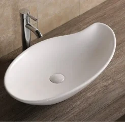 Раковина накладная Ceruttispa CR7265B асимметричная, белая, 66х39х14,5 см