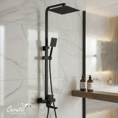 Душевая стойка Ceruttispa РУФИНО MB (RUFINO MB) цвет матовый черный, 12110