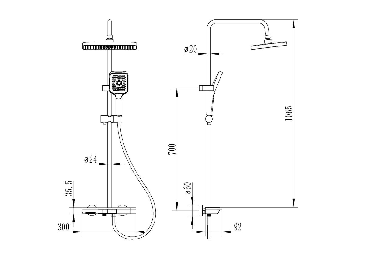 Душевая стойка Ceruttispa DECIO цвет графит, 11359