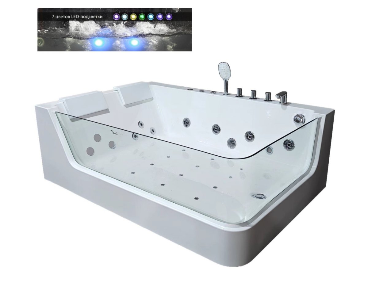 Гидромассажная ванна Ceruttispa Ванна C-495L (1700x1200x580) с  аэромассажем и цветной подсветкой