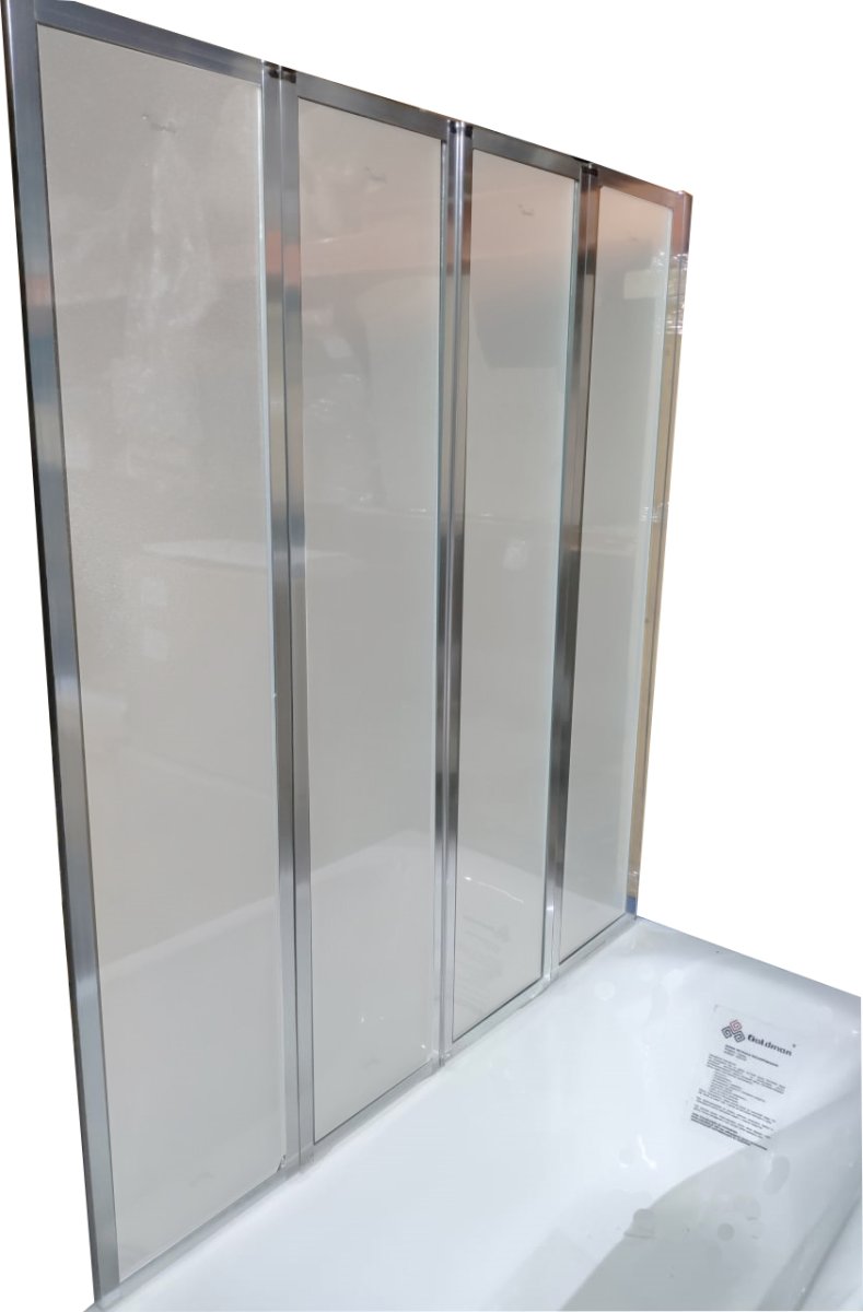 Шторка для ванны CeruttiSPA BOUNA, четырехсекционная, хромированный профиль, 130х140 см