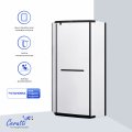 Душевое ограждение Ceruttispa CHIKA ZP91BF, 90x90 см, черный профиль, матовое стекло, без поддона, 12041