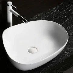 Раковина накладная Ceruttispa CR0044 асимметричная, белая 55х42х14 см