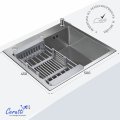 Мойка кухонная Ceruttispa ГЛОРИЯ (GLORIA) 5045 nano embos (матовый хром) из нержавеющей стали (500х450х220)