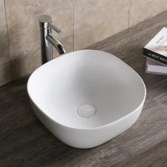 Раковина накладная Ceruttispa CR0077 квадратная, белая, 41х41х14,5 см