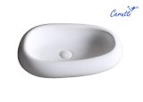 Раковина накладная Ceruttispa CR7041B асимметричная, белая, 60х40х15 см
