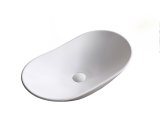 Раковина накладная Ceruttispa CR7031B овальная, белая, 64х36х14 см