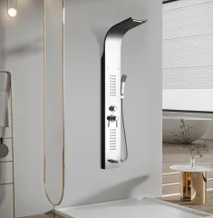 Душевая панель CeruttiSpa CELIA S с гидромассажем, цвет хром, 150х22 см