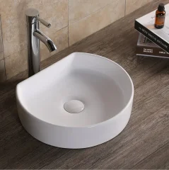 Раковина накладная Ceruttispa CR7088 полукруглая, белая, 40х35х10 см