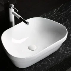 Раковина накладная Ceruttispa CR0023 трапеция, белая, 57х39х15 см