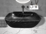 Раковина накладная Ceruttispa CR8215MMB мрамор матовый черный, 45,5х32х13,5 см