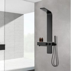 Душевая панель Cerutti SPA BARBARIA B без гидромассажа, черная, 135х16 см.