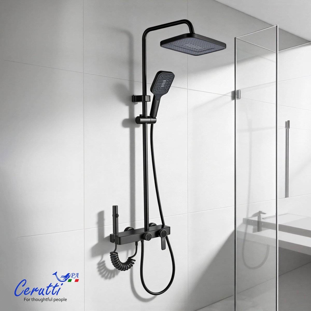 Душевая стойка Ceruttispa ALFIO цвет графит, 11414