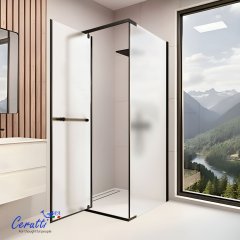 Душевое ограждение Cerutti SPA Ceruttispa MIMI ZQ91BF (90x90x195), без поддона, матовое стекло 6 мм