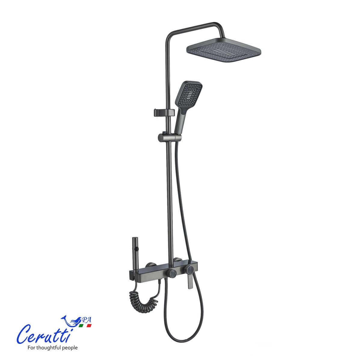 Душевая стойка Ceruttispa ALFIO цвет графит, 11414