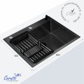 Мойка кухонная GLORIA60B nano black (графит) из нержавеющей стали, 60х50х22 см