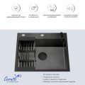 Мойка кухонная GLORIA50B nano black (графит) из нержавеющей стали, 50х50х22 см