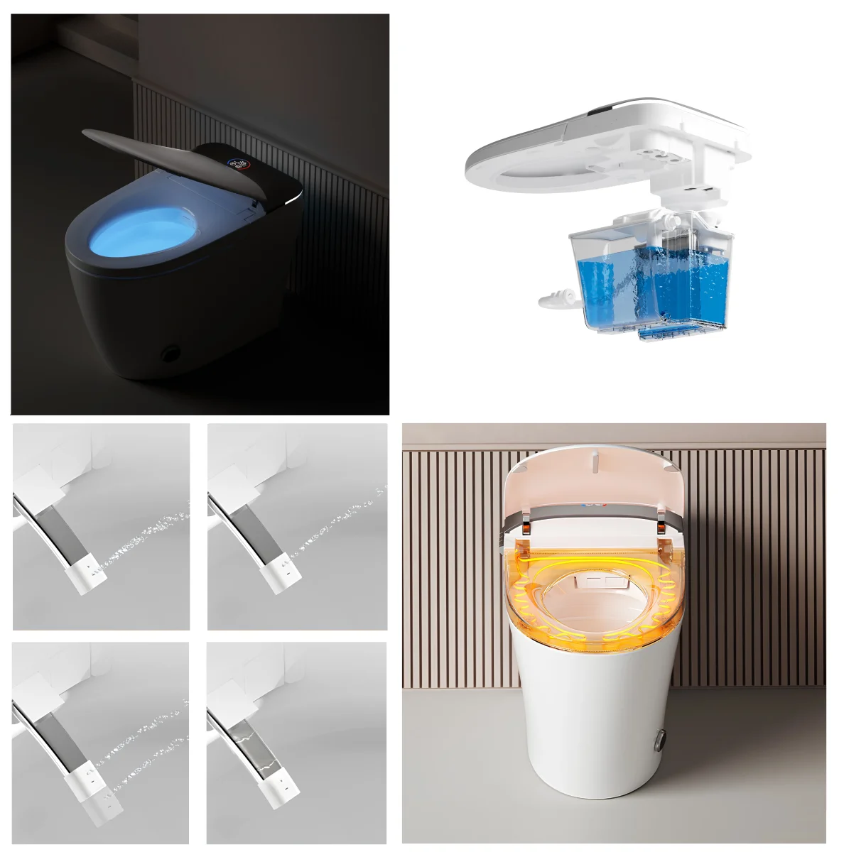 Умный унитаз-биде импульсный Ceruttispa ERSILIA Smart безободковый, электронный, с дистанционным управлением