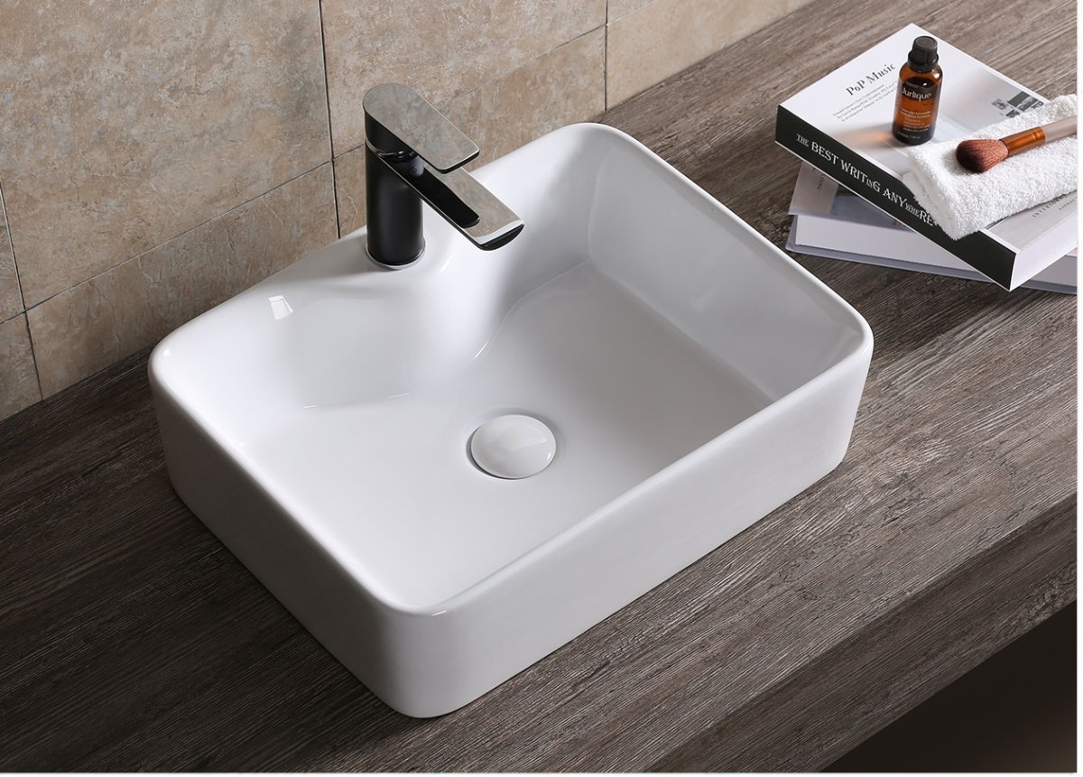 Раковина накладная Ceruttispa CR7051 прямоугольная, белая, 48х37х13 см