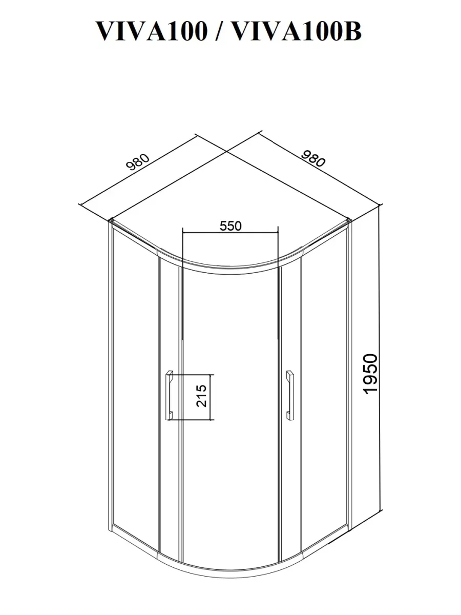 Душевое ограждение Ceruttispa Viva 100, 100х100 см, без поддона