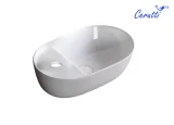 Раковина накладная Ceruttispa CR0050 овальная, белая, с отверстием под сеситель, 42х27х13,5 см