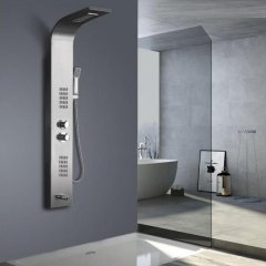 Душевая панель Ceruttispa VIRGINIA BR CT9983 с гидромассажем, цвет матовая нержавеющая сталь, 150х22 см